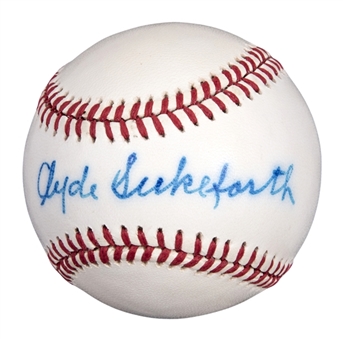 Clyde Sukeforth Signed ONL White Baseball (PSA/DNA)